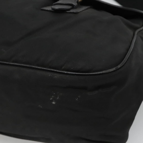 PRADA Shoulder Bag Nylon Black Silver Auth bs23348