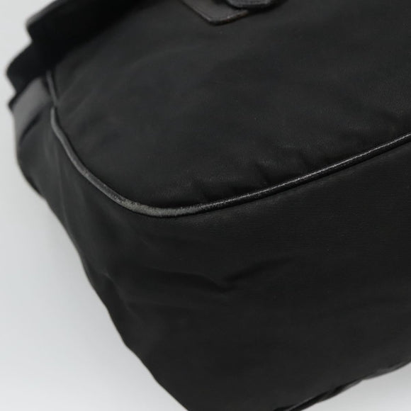 PRADA Shoulder Bag Nylon Black Silver Auth bs23348