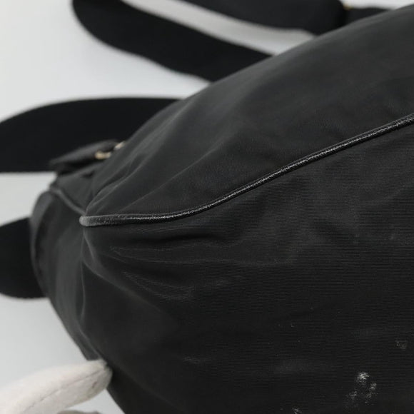 PRADA Shoulder Bag Nylon Black Silver Auth bs23348