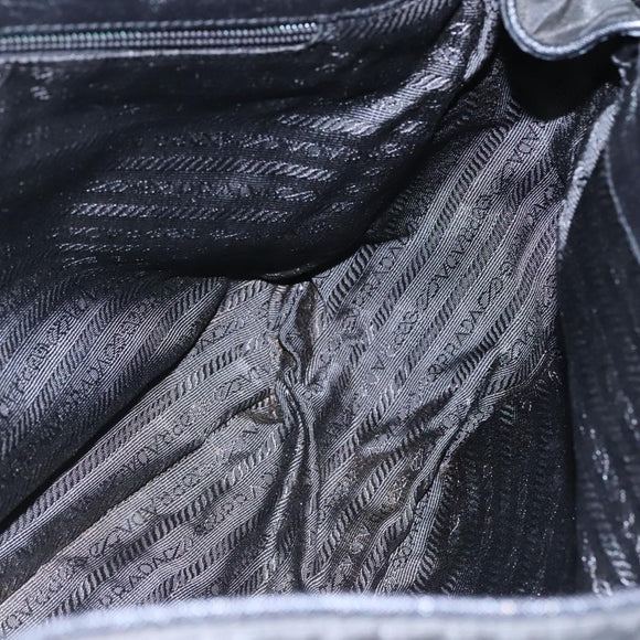 PRADA Shoulder Bag Nylon Black Silver Auth bs23348