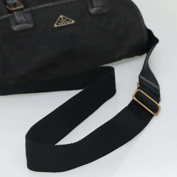 PRADA Shoulder Bag Nylon Black Silver Auth bs23348