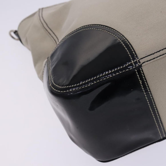 PRADA Tote Bag Canvas Beige Auth bs23380