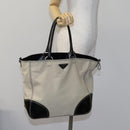 PRADA Tote Bag Canvas Beige Auth bs23380-22
