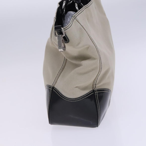 PRADA Tote Bag Canvas Beige Auth bs23380