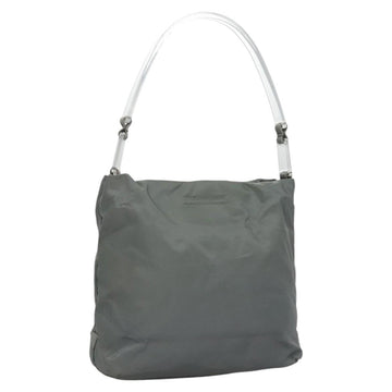 PRADA Shoulder Bag Nylon Gray Auth bs23398