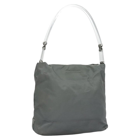 PRADA Shoulder Bag Nylon Gray Auth bs23398