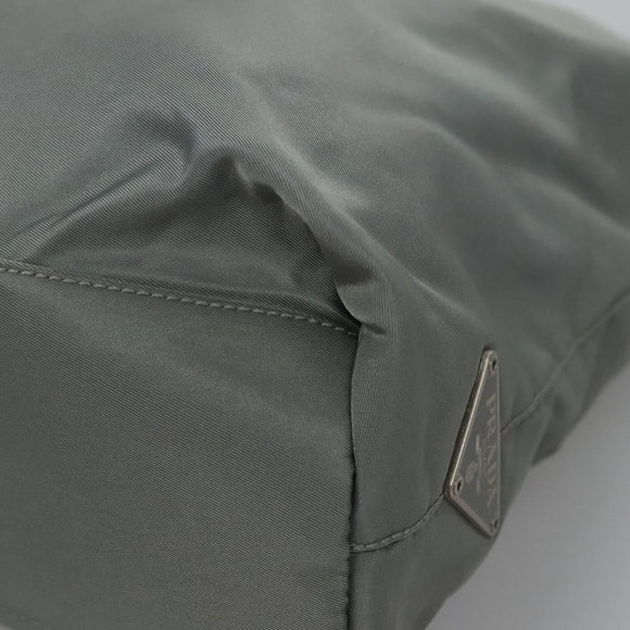 PRADA Shoulder Bag Nylon Gray Auth bs23398