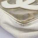 CHANEL Triple Coco Chain Tote Bag Vinyl Leather White Gold CC Auth bs23423-16