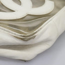 CHANEL Triple Coco Chain Tote Bag Vinyl Leather White Gold CC Auth bs23423-17