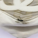 CHANEL Triple Coco Chain Tote Bag Vinyl Leather White Gold CC Auth bs23423-9