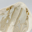 CHANEL Triple Coco Chain Tote Bag Vinyl Leather White Gold CC Auth bs23423-20