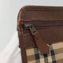 Burberrys Nova Check Clutch Bag Canvas Beige Brown Auth bs23424-8