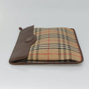 Burberrys Nova Check Clutch Bag Canvas Beige Brown Auth bs23424-4