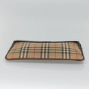 Burberrys Nova Check Clutch Bag Canvas Beige Brown Auth bs23424-6