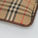 Burberrys Nova Check Clutch Bag Canvas Beige Brown Auth bs23424-7