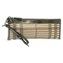 BURBERRY Nova Check Clutch Bag PVC Beige Gold Auth bs23425-1