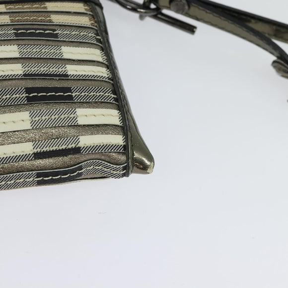 BURBERRY Nova Check Clutch Bag PVC Beige Gold Auth bs23425