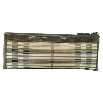 BURBERRY Nova Check Clutch Bag PVC Beige Gold Auth bs23425 - 0