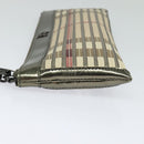 BURBERRY Nova Check Clutch Bag PVC Beige Gold Auth bs23425-3