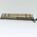 BURBERRY Nova Check Clutch Bag PVC Beige Gold Auth bs23425-6