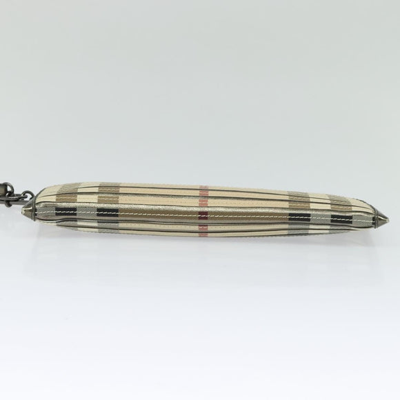 BURBERRY Nova Check Clutch Bag PVC Beige Gold Auth bs23425