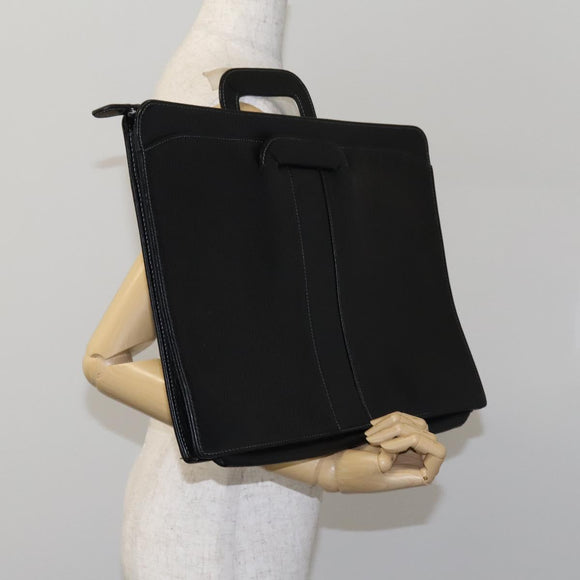 Burberrys Hand Bag Leather Black Auth bs23427