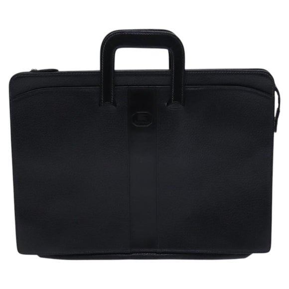 Burberrys Hand Bag Leather Black Auth bs23427