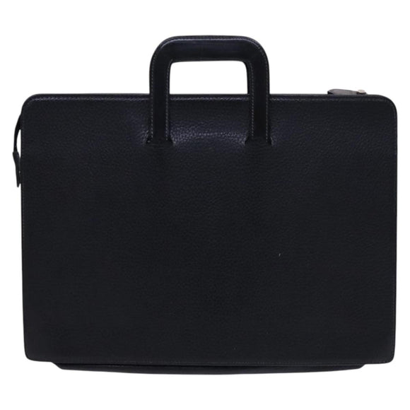 Burberrys Hand Bag Leather Black Auth bs23427