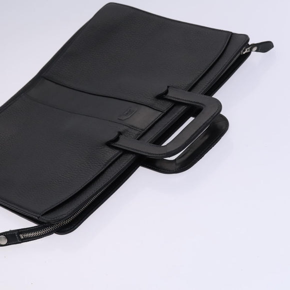 Burberrys Hand Bag Leather Black Auth bs23427