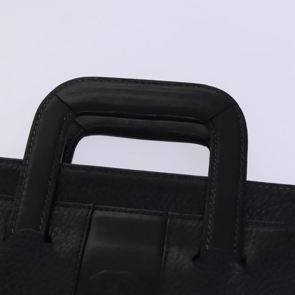 Burberrys Hand Bag Leather Black Auth bs23427