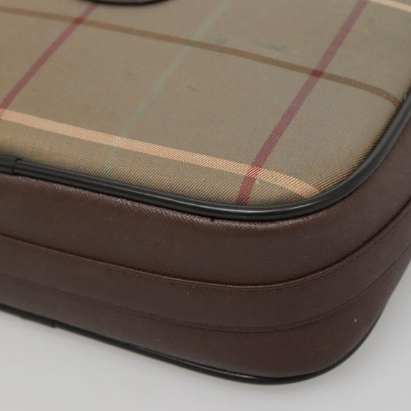 Burberrys Nova Check Shoulder Bag Canvas Beige Gold Auth bs23437