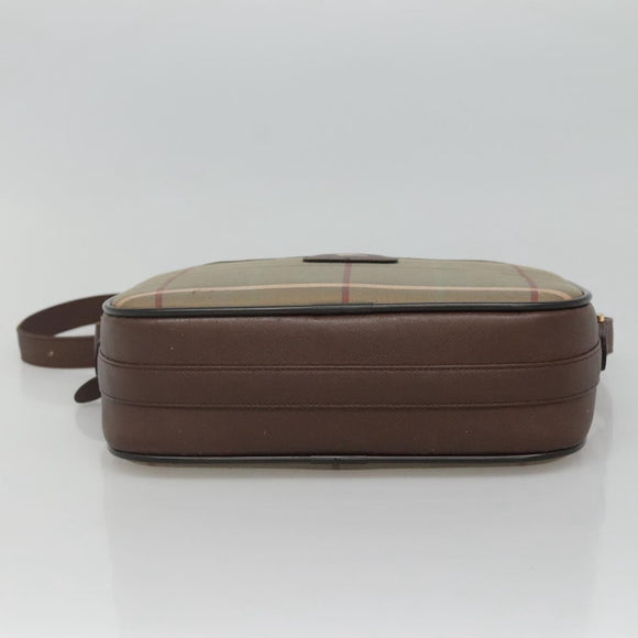 Burberrys Nova Check Shoulder Bag Canvas Beige Gold Auth bs23437