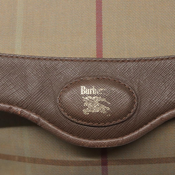 Burberrys Nova Check Shoulder Bag Canvas Beige Gold Auth bs23438
