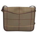 Burberrys Nova Check Shoulder Bag Canvas Beige Gold Auth bs23438-2