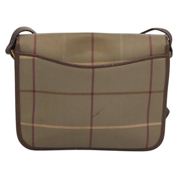 Burberrys Nova Check Shoulder Bag Canvas Beige Gold Auth bs23438 - 0