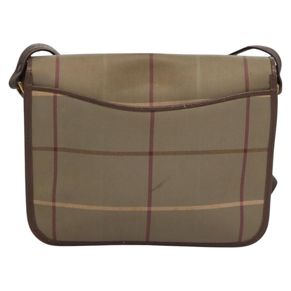 Burberrys Nova Check Shoulder Bag Canvas Beige Gold Auth bs23438