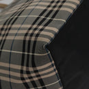 BURBERRY Nova Check Blue Label Tote Bag Nylon Beige Silver Auth bs23441-9