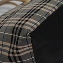 BURBERRY Nova Check Blue Label Tote Bag Nylon Beige Silver Auth bs23441-15