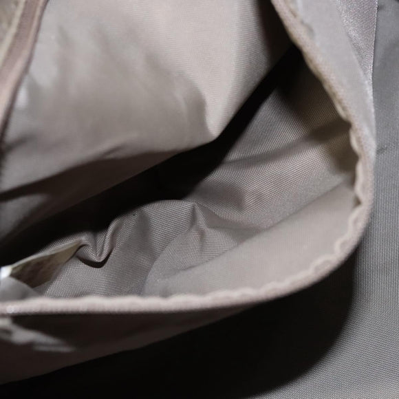 BURBERRY Nova Check Blue Label Tote Bag Nylon Beige Silver Auth bs23441