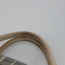 BURBERRY Nova Check Blue Label Tote Bag Nylon Beige Silver Auth bs23441-8