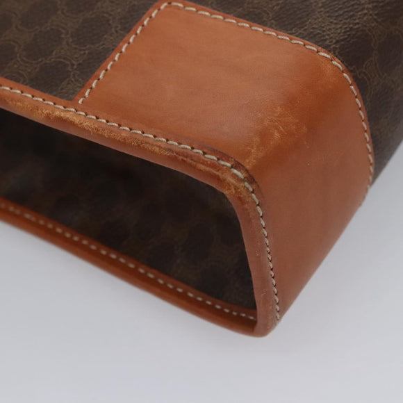 CELINE Macadam Canvas Hand Bag PVC Leather Brown Auth bs23451