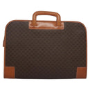 CELINE Macadam Canvas Hand Bag PVC Leather Brown Auth bs23451-2