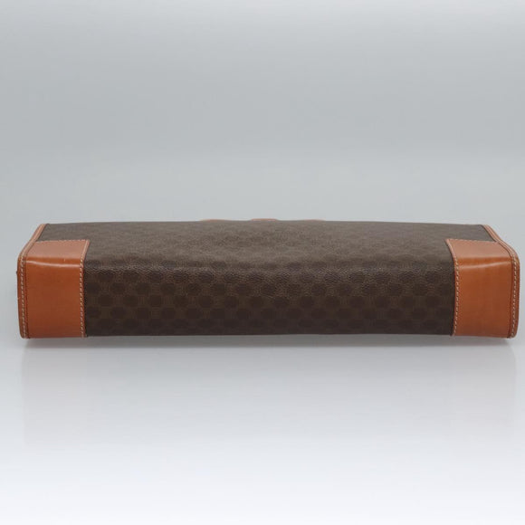 CELINE Macadam Canvas Hand Bag PVC Leather Brown Auth bs23451