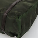 PRADA Shoulder Bag Nylon Khaki Silver Auth bs23455-9