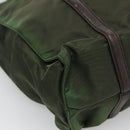 PRADA Shoulder Bag Nylon Khaki Silver Auth bs23455-14