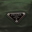 PRADA Shoulder Bag Nylon Khaki Silver Auth bs23455-17