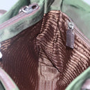 PRADA Shoulder Bag Nylon Khaki Silver Auth bs23455-20