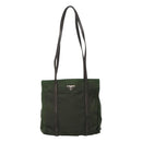 PRADA Shoulder Bag Nylon Khaki Silver Auth bs23455-13