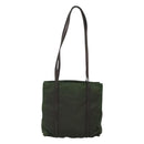 PRADA Shoulder Bag Nylon Khaki Silver Auth bs23455-2
