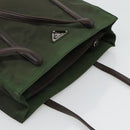 PRADA Shoulder Bag Nylon Khaki Silver Auth bs23455-6